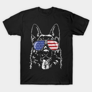 Proud Ger Shepherd America Flag T-Shirt